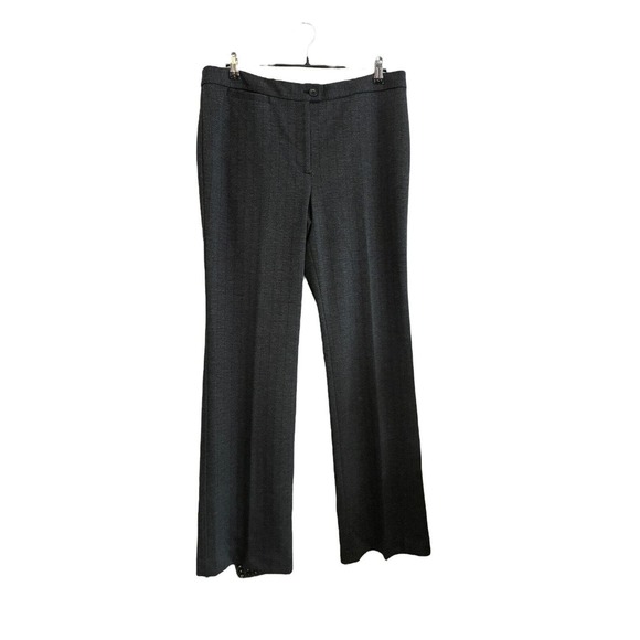 Talbots Trouser Pants Women‎ Size 14 Straight Leg Herringbone Gray Career Office - Picture 1 of 6